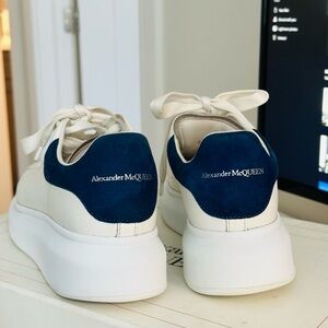 Alexander McQueen White and Blue Sneakers